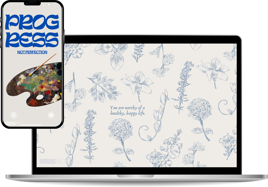 Device wallpapers with encouraging messages