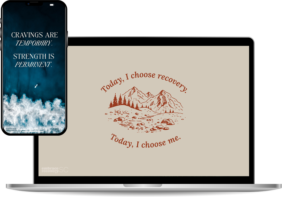 Device wallpapers with encouraging messages