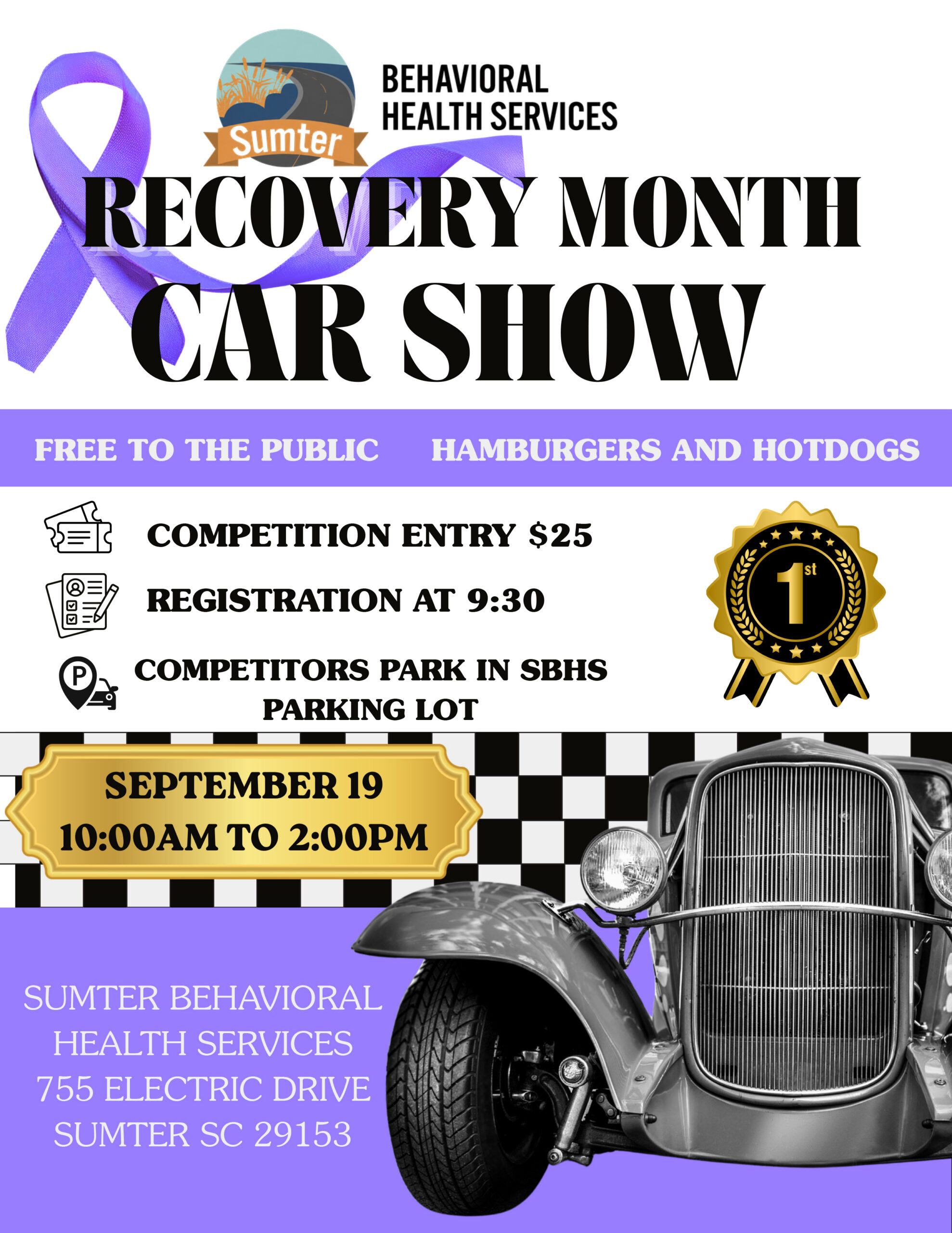 Recovery Month Car Show Flyer